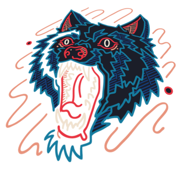 Üvöltő farkas grafika vinil szőnyeg állat - TenStickers