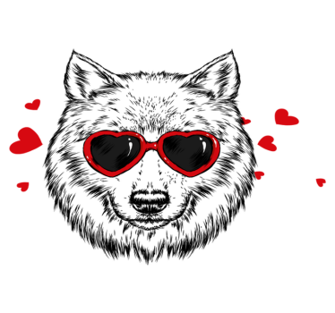 Játékos farkas embléma vinil szőnyeg állat - TenStickers