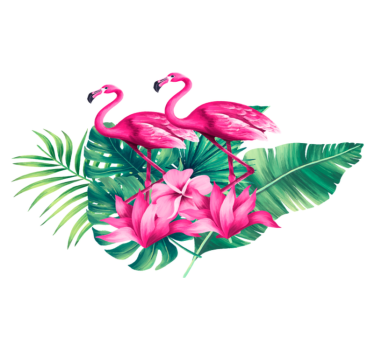 Flamingók és növények vinil szőnyeg állat - TenStickers