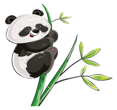 Panda bambuszra mászó vinil szőnyeg Állat - TenStickers