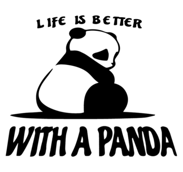 Panda illusztrációs idézet vinil szőnyeg Állat - TenStickers