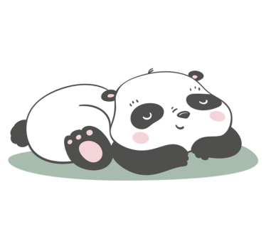 Panda illusztrációs vinil szőnyeg állat - TenStickers