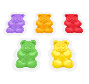 Színes medveformák vinil szőnyeg állat - TenStickers