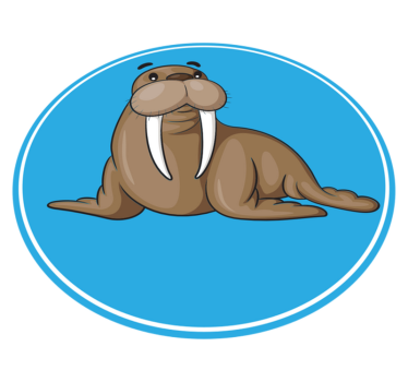 Aranyos rozmár figura vinil szőnyeg állat - TenStickers