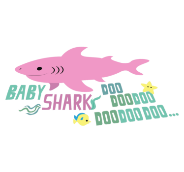 Bébi cápa dal szövege vinil szőnyeg állat - TenStickers