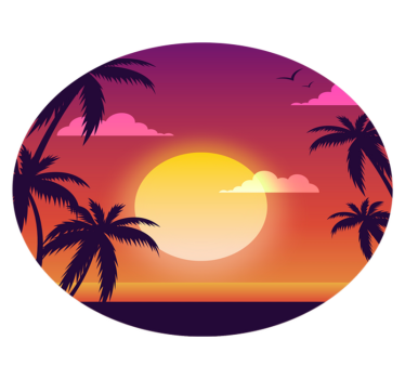 70-es évek naplemente vinil szőnyeg természet - TenStickers