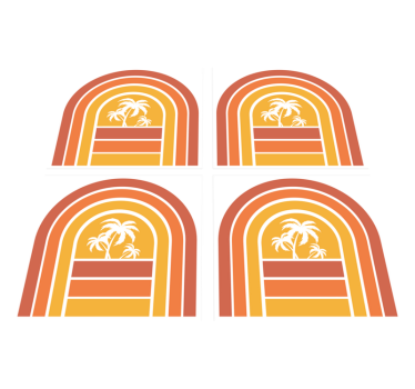 Retro naplemente és pálmák vinil szőnyeg természet - TenStickers
