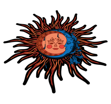 Égi nap hold vinil szőnyeg természet - TenStickers