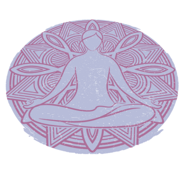 Meditáló figura mandala vinil szőnyeg természet - TenStickers