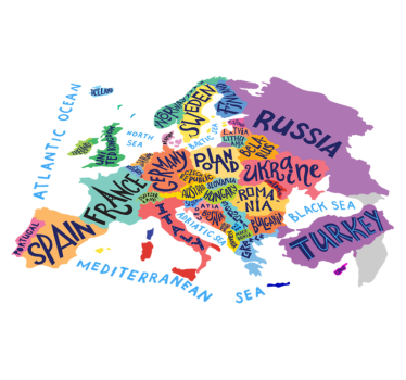 Gyerekeknek készült vinil szőnyeg - gyerek európa térkép - TenStickers