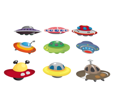 Ufos gyerek szőnyeg vinil szőnyeg gyerekek - TenStickers