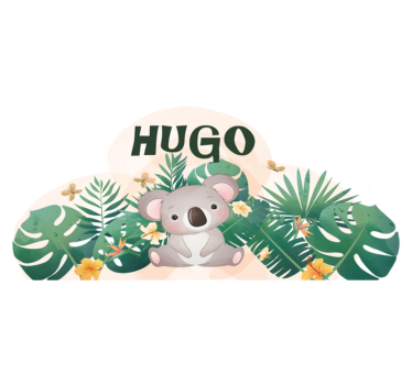 Aranyos koala fiúknak névvel vinil szőnyeg gyerekek - TenStickers