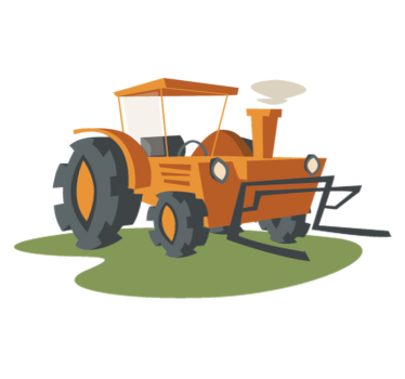 Narancs traktor vinil szőnyeg gyerekeknek - TenStickers