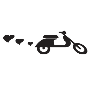 Motoros szív és vinil szőnyeg hálószoba - TenStickers