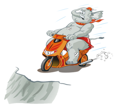 Elefántos motoros vinil szőnyeg gyerekeknek - TenStickers