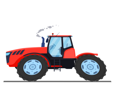 Piros új traktor vinil szőnyeg gyerekeknek - TenStickers
