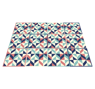 Többszínű rombusz alakú geometriai vinilszőnyeg - TenStickers