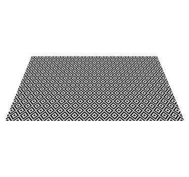 Geometrikus fekete-fehér design Vinil szőnyeg nappali - TenStickers