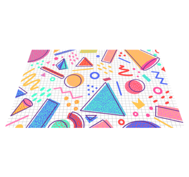 Retro memphis stílusú geometriai vinil szőnyeg - TenStickers