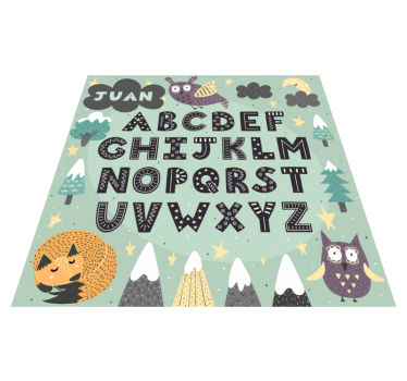 állati ábécé vinil szőnyeg névvel - TenStickers