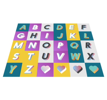 Színes ábécé játszótér vinil szőnyeg hálószoba - TenStickers