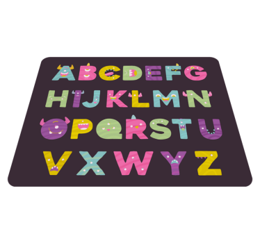 ábécé oktatási tervezés vinil szőnyeg hálószoba - TenStickers