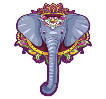Elefánt alakú mandala vinyl szőnyeg - TenStickers