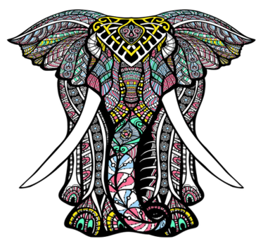 Elefánt mandala vinyl szőnyeg - TenStickers
