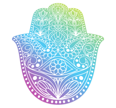 Színes kéz szimbólum vinil szőnyeg mandala - TenStickers
