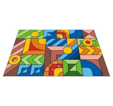 Színes absztrakt mozaik vinil szőnyeg - TenStickers