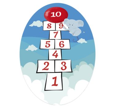 Komló léggömb elefánt vinil szőnyeg gyerekek - TenStickers