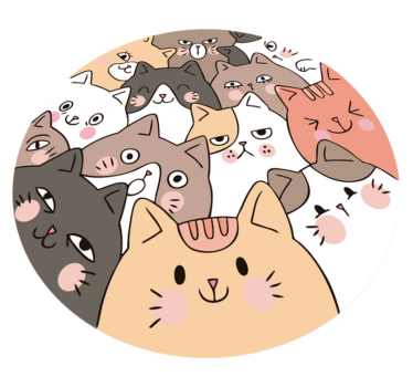Kerek macskák gyerek vinil szőnyeg - TenStickers