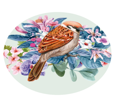 Kerek madár állat vinil szőnyeg - TenStickers