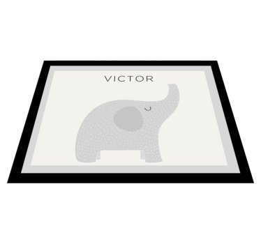 Személyre szabott elefánt Vinil szőnyeg nevekkel - TenStickers