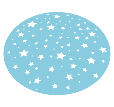 Kék csillag kerek vinilszőnyeg - TenStickers