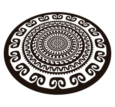 Fekete-fehér mandala kör alakú vinilszőnyeg - TenStickers