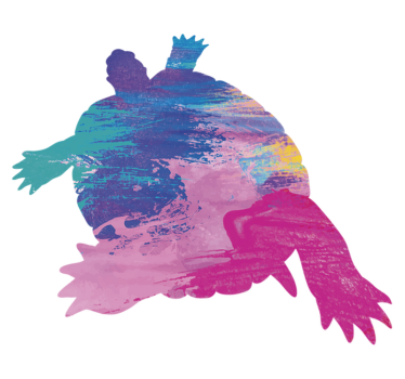 Színes teknős sziluett vinil szőnyeg állat - TenStickers