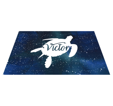 Csillagos tengeri teknős Vinil szőnyeg nevekkel - TenStickers