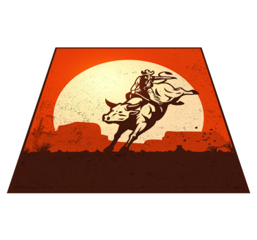 Cowboy bika sziluettje vinil szőnyeg mások - TenStickers