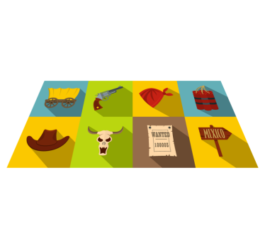 Cowboy csempe hálószoba vinil szőnyeg - TenStickers
