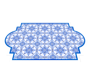 Lisszaboni csempe stílusú előszoba vinil szőnyeg - TenStickers
