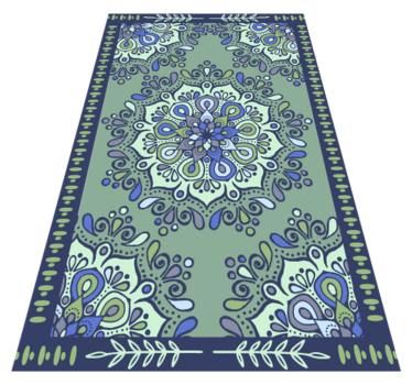 Elhalványult zöld mandala szőnyeg - TenStickers