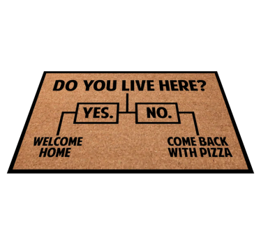 Itt laksz? Igen / nem / pizza egyedi szőnyegek - TenStickers