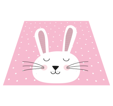 Aranyos rózsaszín nyuszi gyerekek vinil szőnyeg - TenStickers
