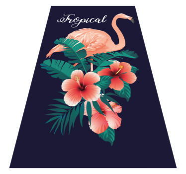 Trópusi flamingó fekete állatszőnyeg - TenStickers