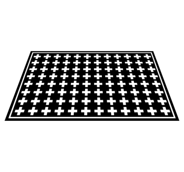 Fehér és fekete kereszt minimalista szőnyeg - TenStickers