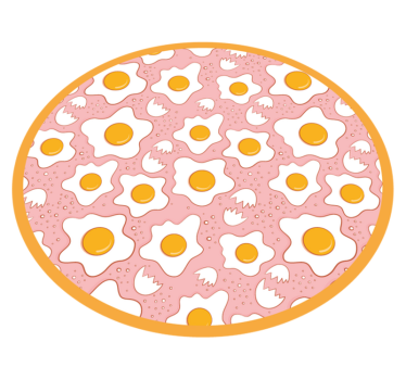 Sült tojás konyhai vinil padló - TenStickers