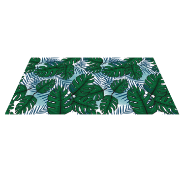 Zöld monstera kék levelek természetszőnyeg - TenStickers