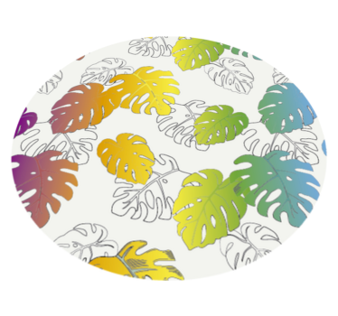 Többszínű monstera edény design szőnyeg - TenStickers