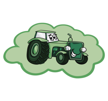 Zöld traktor gyerek vinyl szőnyeg - TenStickers